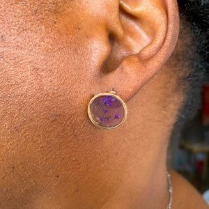 🚨SALE! Handmade Gold plates Open bezel earrings.